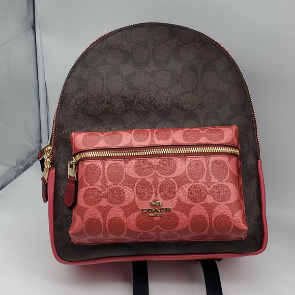 Coach Medium Charlie Backpack in Blocked Signature - Picture 1 of 8